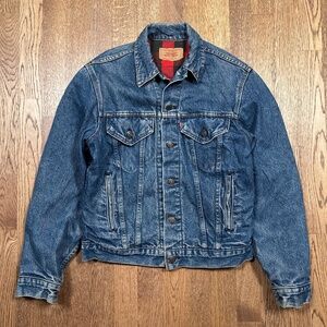 Vintage 80s Levi's USA Made Flannel Lined Type 3 70411 0816 Denim Jacket Mens 38